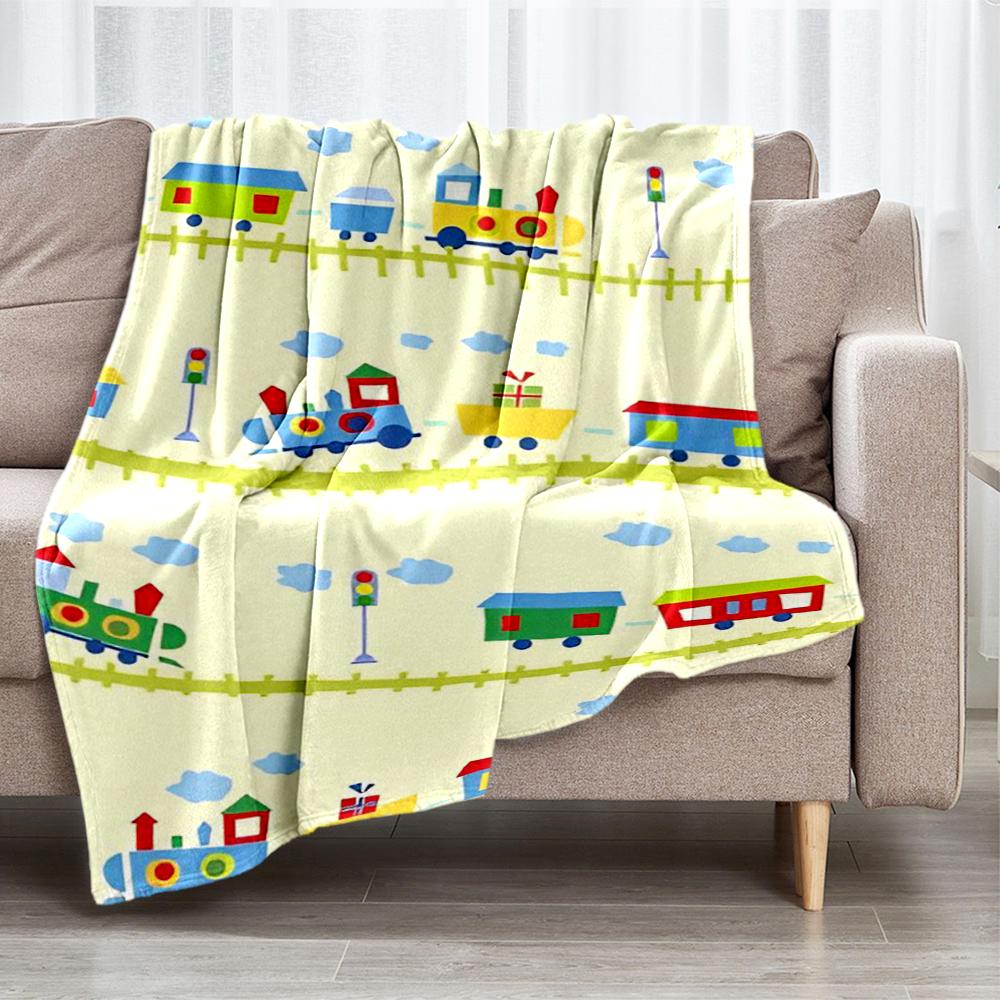 Cute cars Theme Printed Blanket - Perfect for Couch, Bed, Travel & Outdoor Use | Machine Washable, Cozy & Durable.