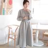 Plus Size Women's Autumn/Winter Plush Hooded Dress with Waist-Cinch, Ankle-Length, Slimming Fit
