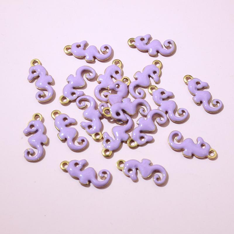 20pcs 12x6mm Stainless Steel Seahorse Hippocampus Enamel Charms Pendant Stainless Steel DIY Jewelry Making Accessories Findings