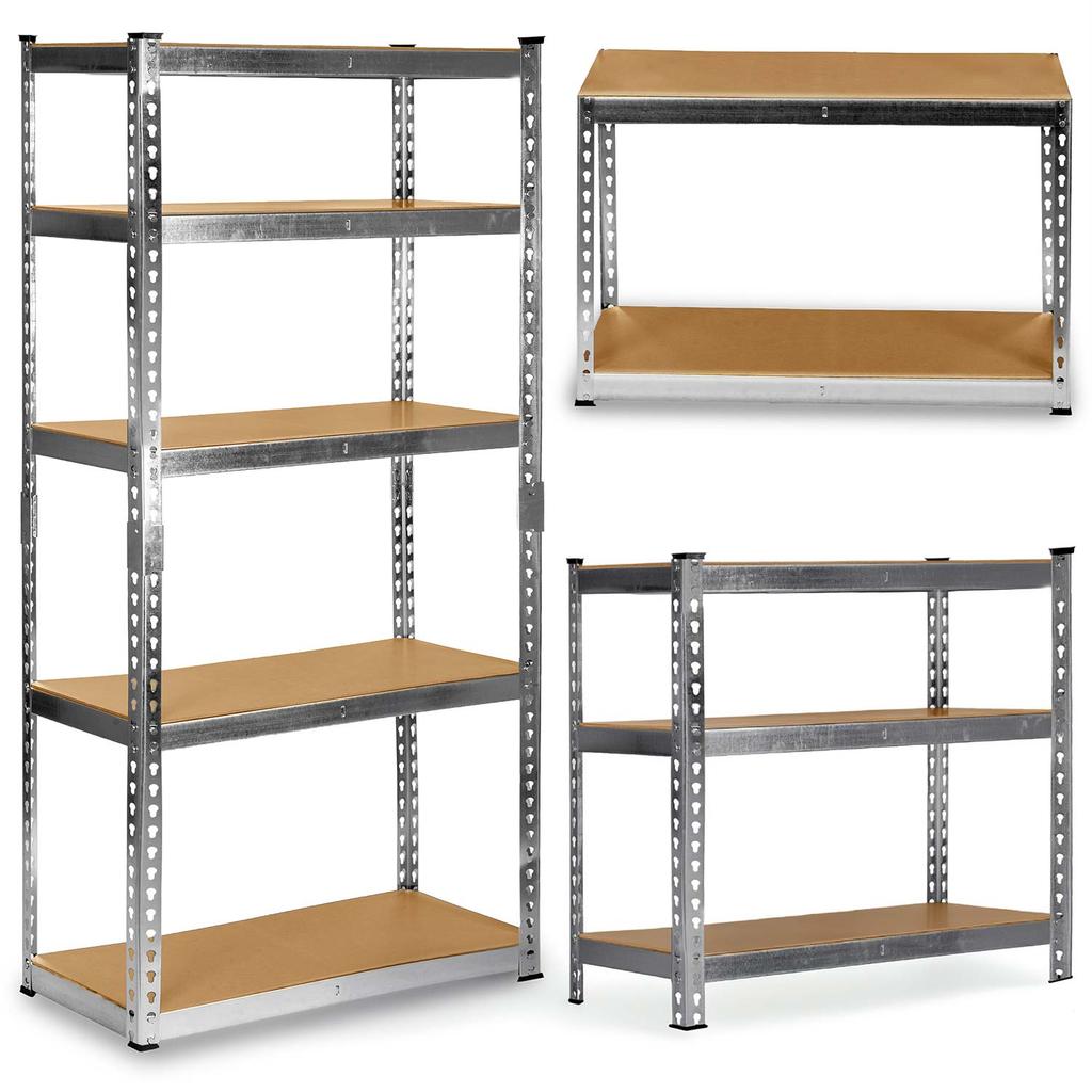 Metal Storage Shelf 183 X 90 X 40 Cm Humberg Hr-853 Silver