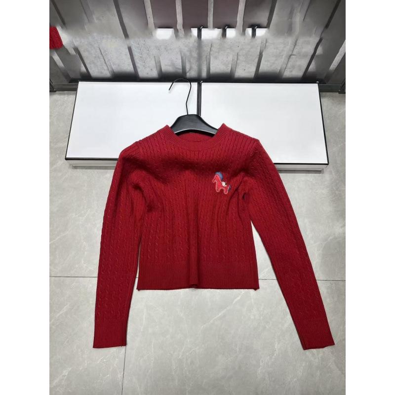 2026 Winter Solid Color Round Neck Knit Pullover Long Sleeve Casual Top