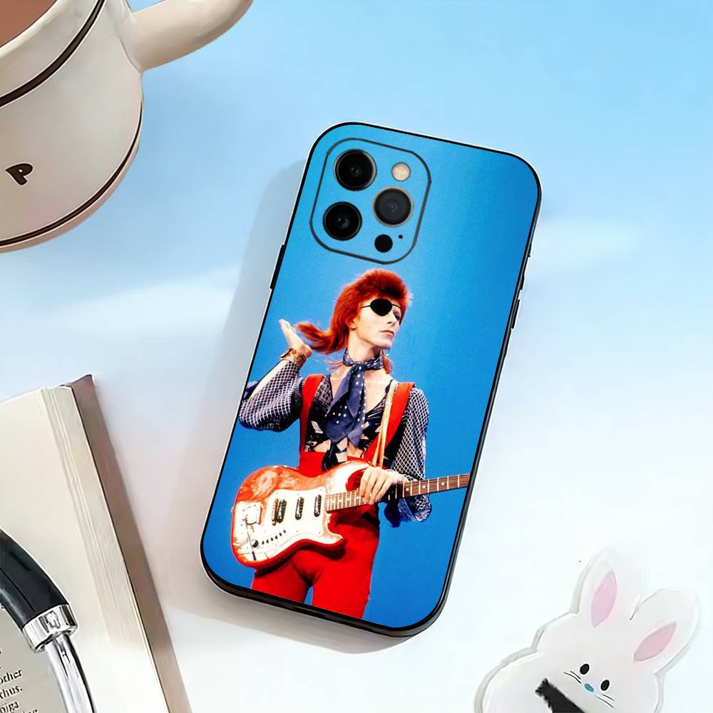 

D-David-Singer B-Bowies Phone Case For iPhone 17, 16,15,14,13,12,11 Plus,Pro Max, Others Soft Black Cover iPhone12