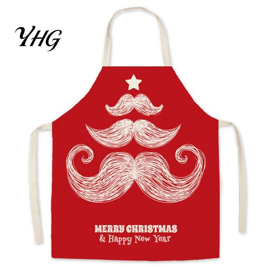 Santa Claus Kitchen Supplies Christmas Apron, Claus/Elk/Gingerbread Man/Snowman Print Cooking Bib, Waterproof Funny Gingerbread Man Chef Apron