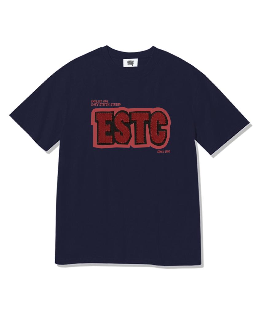 Ijiseutichi Estc Stitch Short Sleeve T-Shirt Navy