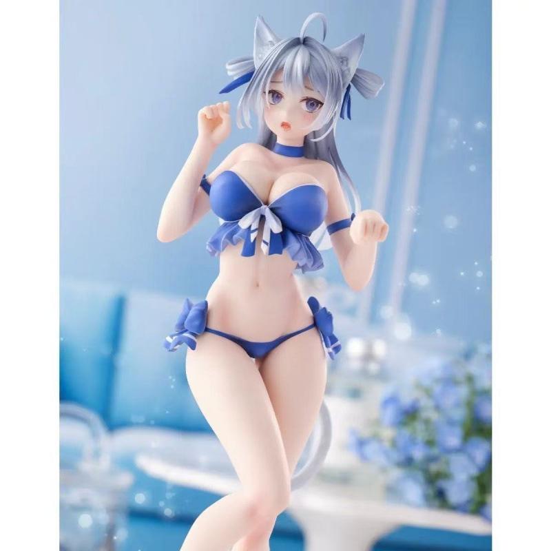 Two-dimensional surrounding beautiful girl series bunny girl time love - butterfly figure, standing scene statue model ornament