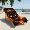 Demon Skull Fire Flame Printed Beach Towel Polyester Soft Quick Dry Large Bath Towel Summer Swimming Pool Surfing Blanket