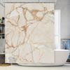 White Marble Shower Curtain with Gold Veins Elegant Home Decor for Bathroom Luxury Waterproof Fabric Size Customizable (180x240c