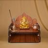 Pooja Mandir für Zuhause & Büro, Wandmontierter Holztempel, Pooja-Ständer mit Aufbewahrungsschrank, Heimdekor, Kleine & Große Größe (Mandir Design 1)