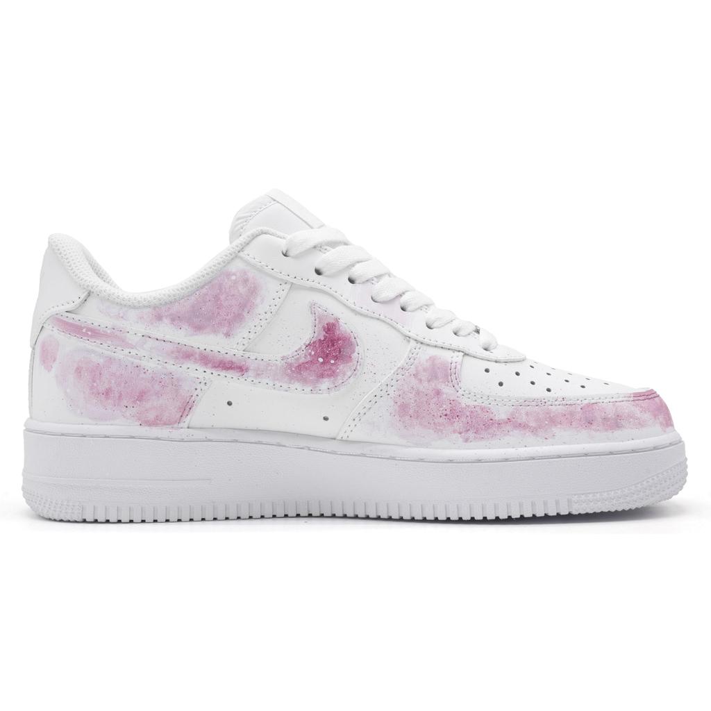 Nike Air Force 1 Petal Rain Song Cushioning Slip Resistant Low Top Skateboard Shoes Unisex White Pink CW2288-111(Team1697-)