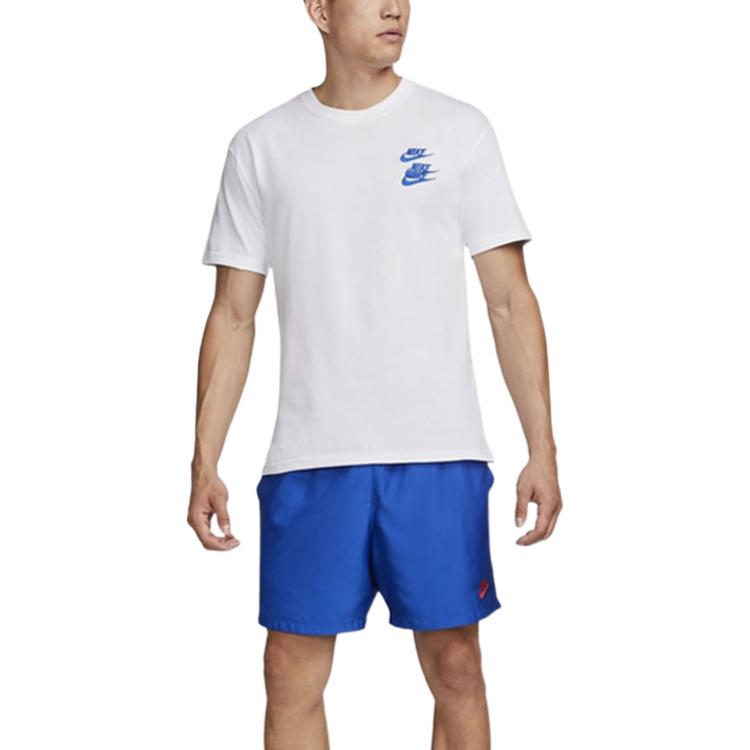 Nike Sportswear Global Tour Embroidered Logo Ribbed Crew Neck Short Sleeve T-Shirt Men Tops White DR1210-100