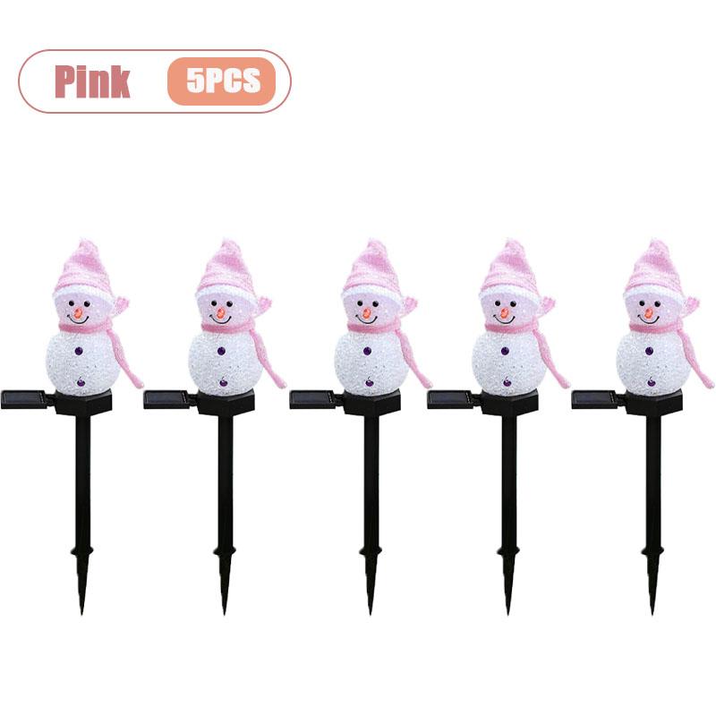 Solar Powered Christmas Snowman Lawn Stake Light Outdoor Garden Decor Ground for Yard Patio Holiday Atmosphere Lighting