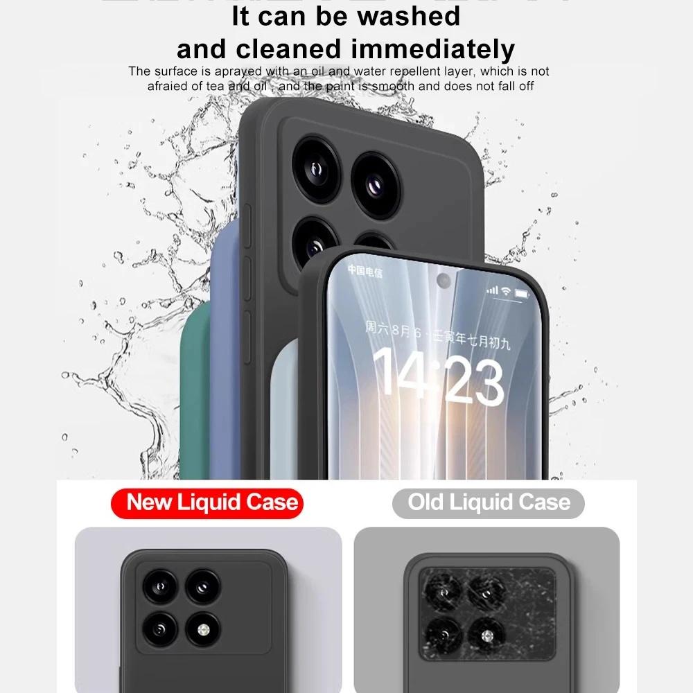 Soft Original Silicone Back Bumper For poco F6 Pro Liquid Silicone Soft funda TPU Cover For Xiaomi POCO F6 Pro Cover Funda Coque