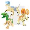 Bright Jurassic Dinosaurs World Velociraptor Triceratops Rex Pterosaur Model Assemble Building Blocks Toys For Children Boy Gift