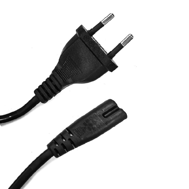 European Power Cable 2pin Plug To IEC320 C7 Extension Cord 2x0.75mm² Wire-gauge