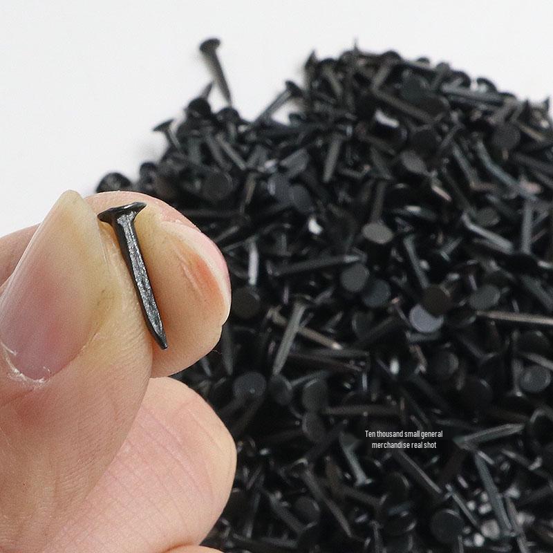 Black Mini Cobbler Nails: Small, Pointed, Triangular Tacks for Leather, Plywood, and More