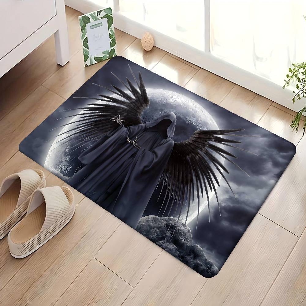 D-Dark Grim Reaper Anime Entrance Door Mat Nordic Style Home Doormat Bathroom-Toilet Mats Bedroom Hotel Decor Mat