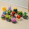 Succulent Plants Building Blocks Kit, Mini Potted Flower Bonsai Model, Simulation Cactus & Succulents Assembly Bricks 1168PCS