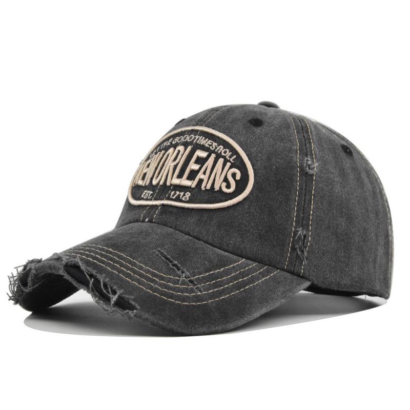 My Extreme Outdoor Activities Women's Navy Blue Baseball Cap With Three-Dimensional Embroiderynew Orleansembroidered Vintage Washed Distressed Sun Hat Cm