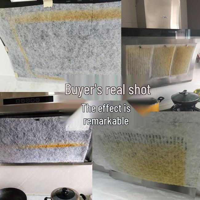 Japan High-Temperature Resistant Kitchen Filter: Oil Absorbing Cotton Mesh, Anti-Smoke, Flame Retardant Protective Oil Sticker