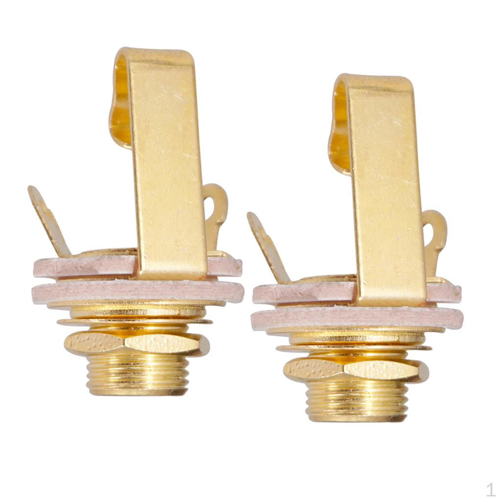 

2 шт. / Набор 6,35 мм гитарный выходной штекер для электрической бас-гитары золотистый