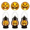 LED Warm Light Halloweens Pumpkin Lantern Safe Plastic Materials Easy Assembly Portable Decoration for Home School Event