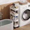 Mobile Bookshelf Storage Rack Multi-layer Bathroom Shelves Household Snacks Storage Rack Storage Trolley Household Accessories