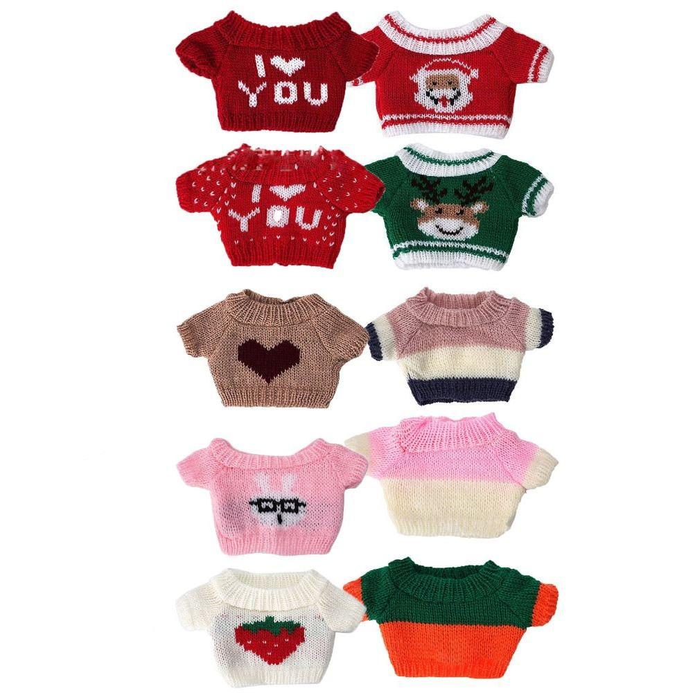 20CM Doll Clothes Knitted Sweater Christmas Santa Claus Warm Tops Outfits For Idol Dolls Accessories Plush Toys Clothe Accessory