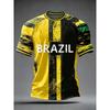 2026 Léto Nové Brazilské Fotbalové Dresy Pro Muže Klasická Trička S Krátkým Rukávem Casual S Kulatým Výstřihem Sportovní Trička Pánské Oblečení
