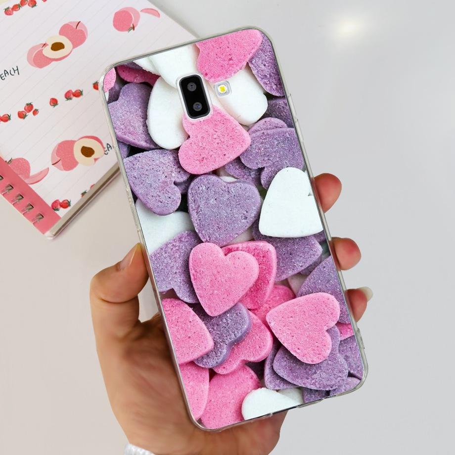 Silicone Phone Case For Samsung Galaxy J4 J6 Plus J8 2018 Oil Flower Fashion Soft Back Cover On Samsung J6 2018 J6+ J610F Case