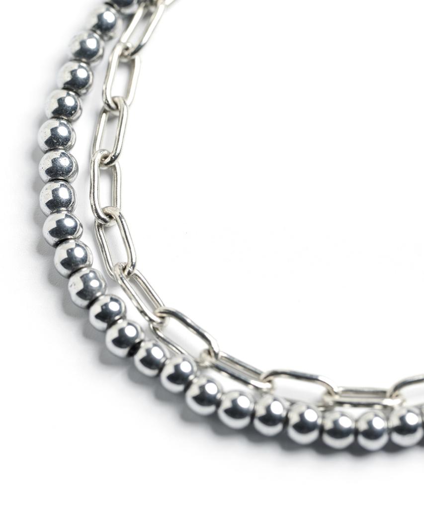 Polalita Surgical Chain Double Layer Bracelet (Plt-Br-012_Sv)