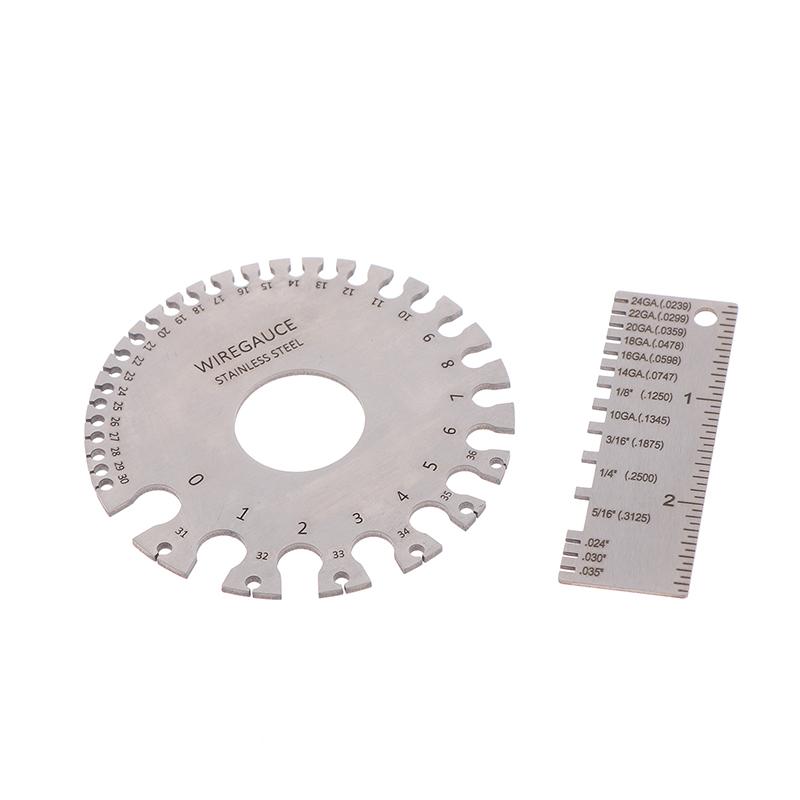 0-36 Round Awg Swg Wire Gauge Thickness Ruler Gauge Diameter Stainless Steel Measurer Tool Welding Inspection Wire Gauge