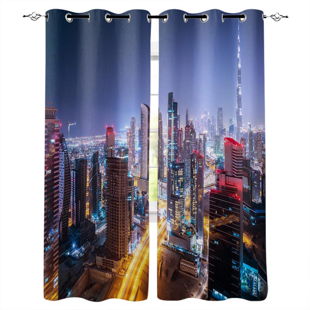 Hamanton Architecture In New York City Window Curtains Scenic Curtains for Living Room Decorative Items Living Room