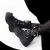 Size 42 Brand New Ladies Wedges High Heels Boots Fashion Metal Decor Buckle Punk Platform Women's Boots Party Goth Street Woman Shoes