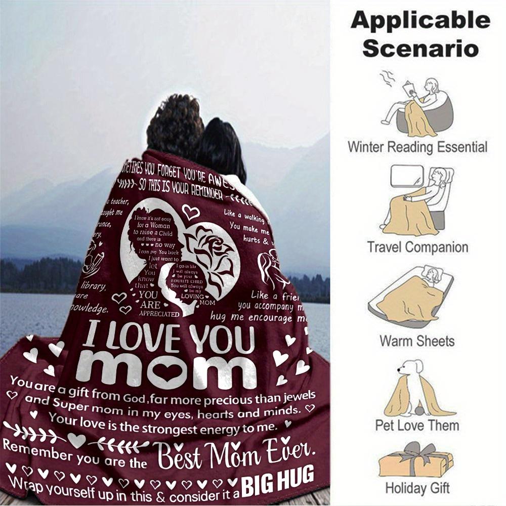 

1pc Flannel Blanket, Love,Mother,Appreciation Pattern Printed Blanket, Sofa Bed Sofa Car Office Camping Travel Warm And Comfortable Soft Bla 150x180cm