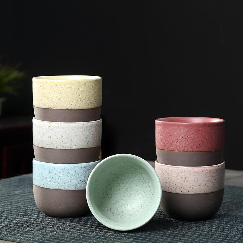 120ML Matte Creative Retro Rough Pottery Teacups Ceramic Coffee Mug Handmade Wine Cups Chinese Kung Fu Tea Cup Home Drinkware