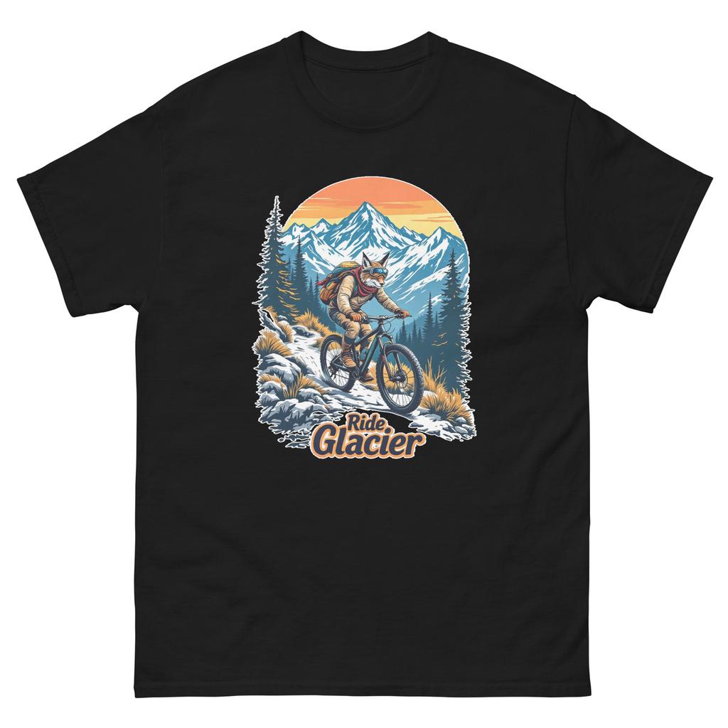 Ride Glacier Fox Fun USA Bike Cycling Animal T-Shirt
