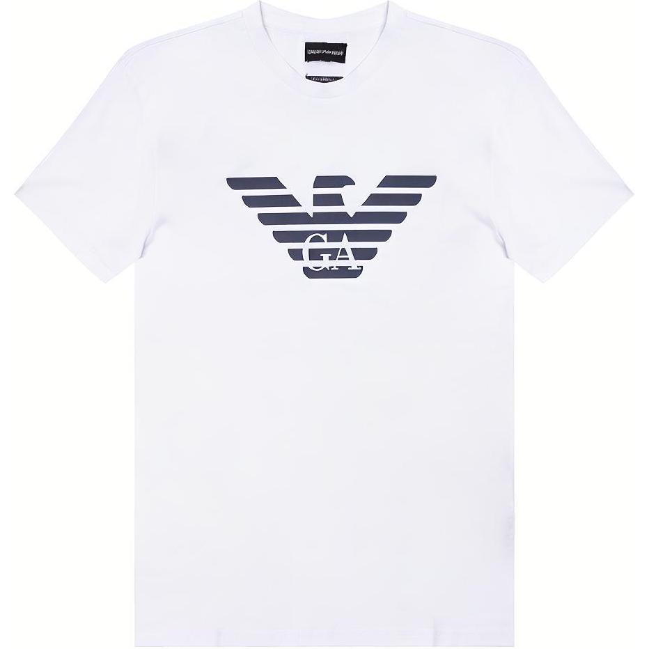 Emporio Armani Letter Logo Print Short Sleeve T-Shirt Men tops White 1JPZZ-8N1TN5-0147