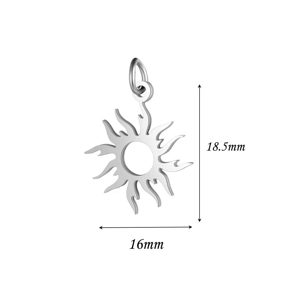 10Pcs/Lot Stainless Steel Sun Charm Wholesale DIY Jewelry Making Charm Jewellery Making Charms Tarnished Steel Pendant