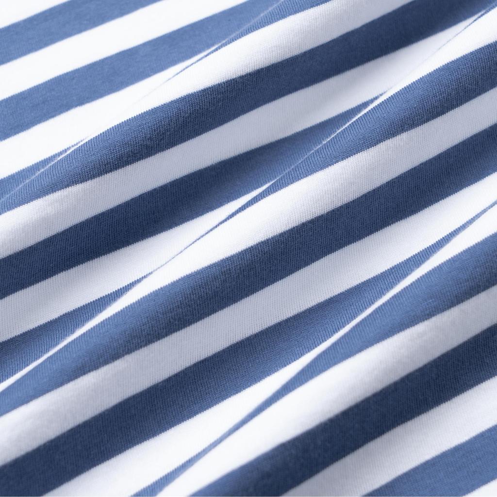 Polo Ralph Lauren SS23 Logo Embroidered Cotton Striped Crew Neck Short Sleeve T-Shirt Men Tops Blue 710906295-001