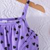 Girls' Heart Print Cami Romper with Matching Bag