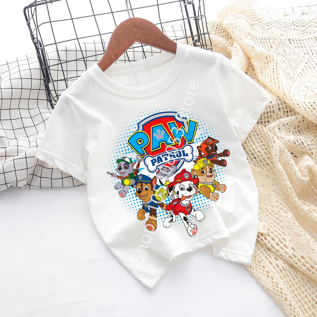 Cool TShirt Skye Chase Summer Oneck Tops Boy Girl Number Tees Animal Baby Birthday Clothes Cartoon Casuals Tops