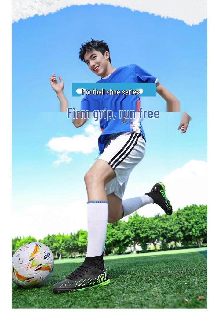 Men's Plus Size High-Top Anti-Slip Football Boots for Professional Training and Competition
