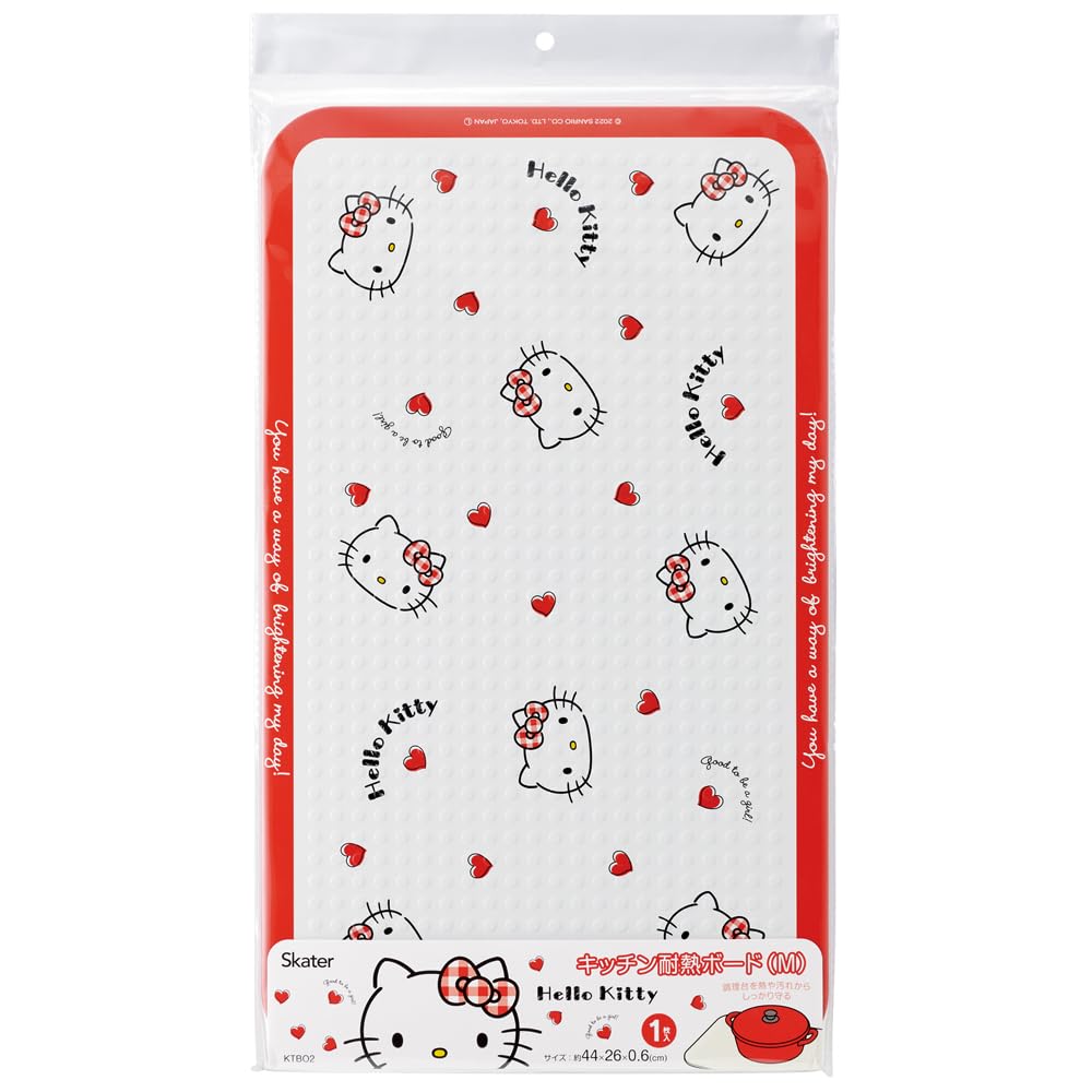 

Skater Kitchen Board M x 26 Hello Kitty Red Heart Sanrio Heat-Resistant (44 cm) KTBO2-A