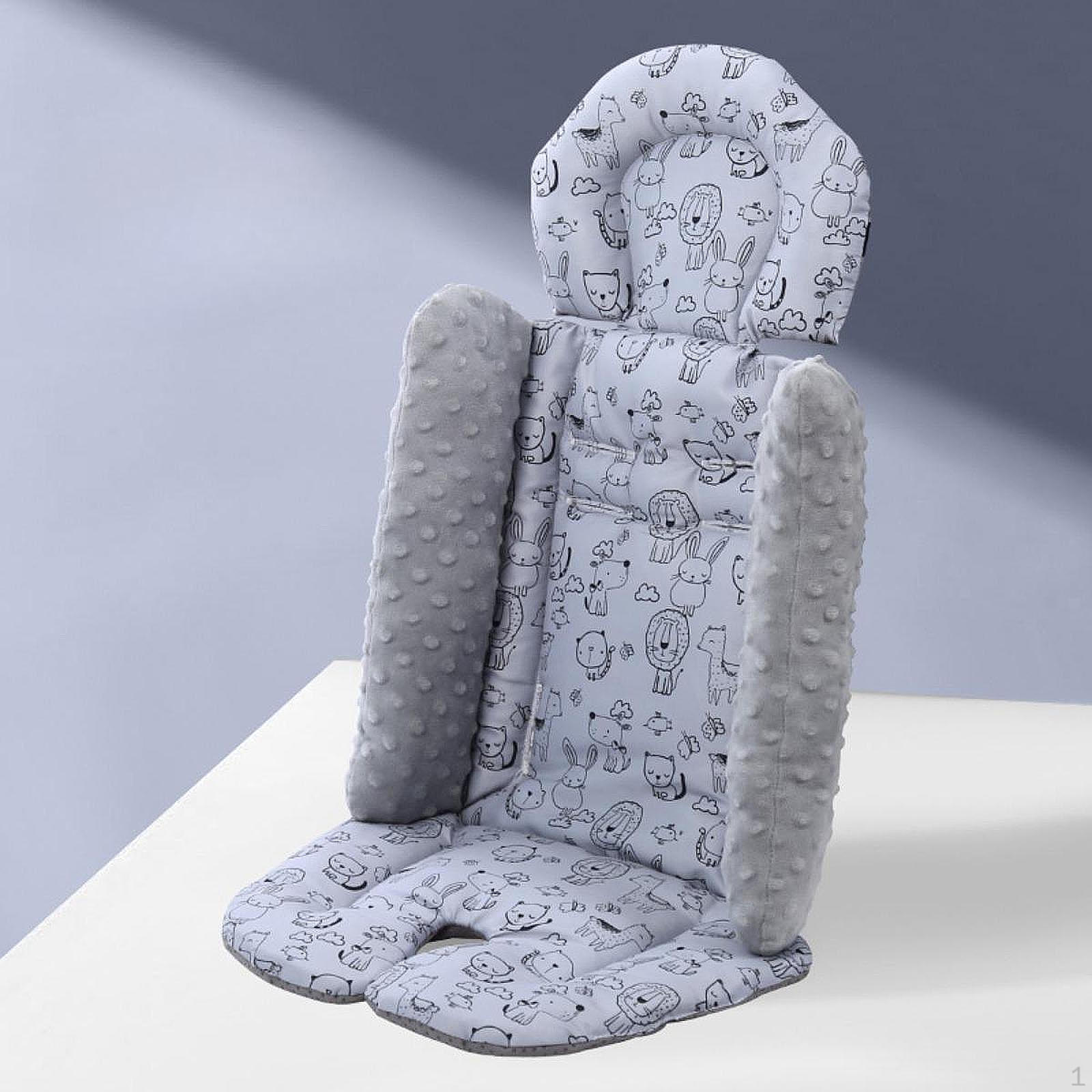 

Вкладыш для сиденья-подушки, толстая подкладка, удобный, противоскользящий, для высокого стульчика, коляски для новорожденных серый