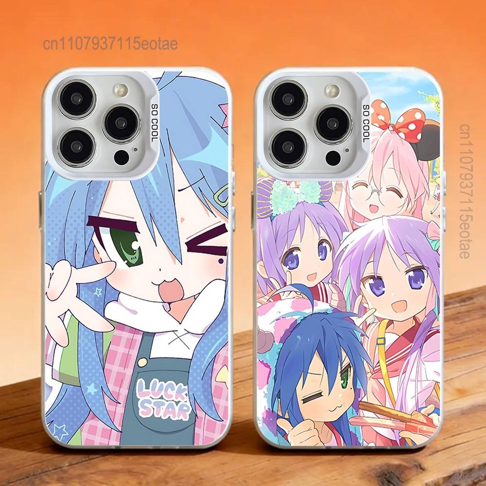 K-Konata Izumi Glücksstern S Handyhülle Für iPhone 17,16,15,14,13,12,11,Pro,Max,Plus,SE,Air,Mini Anti-Fall Weißer Stoßfänger