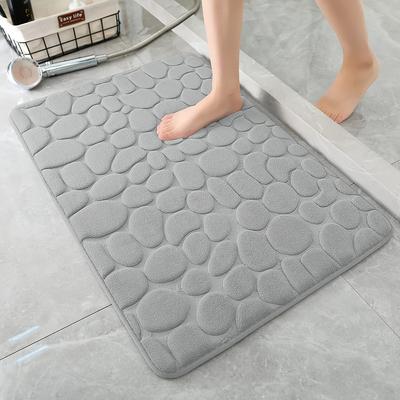 Goose Egg Stone Pattern Embossing Bathroom Bath Mat Non-slip Carpets In Wash Basin Bathtub Side Floor Rug Shower Room Doormat Memory Foam 3D Pad