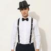 Performance Sequined Hat Solid Color Suspenders Fashion Performance Props Set  Christmas