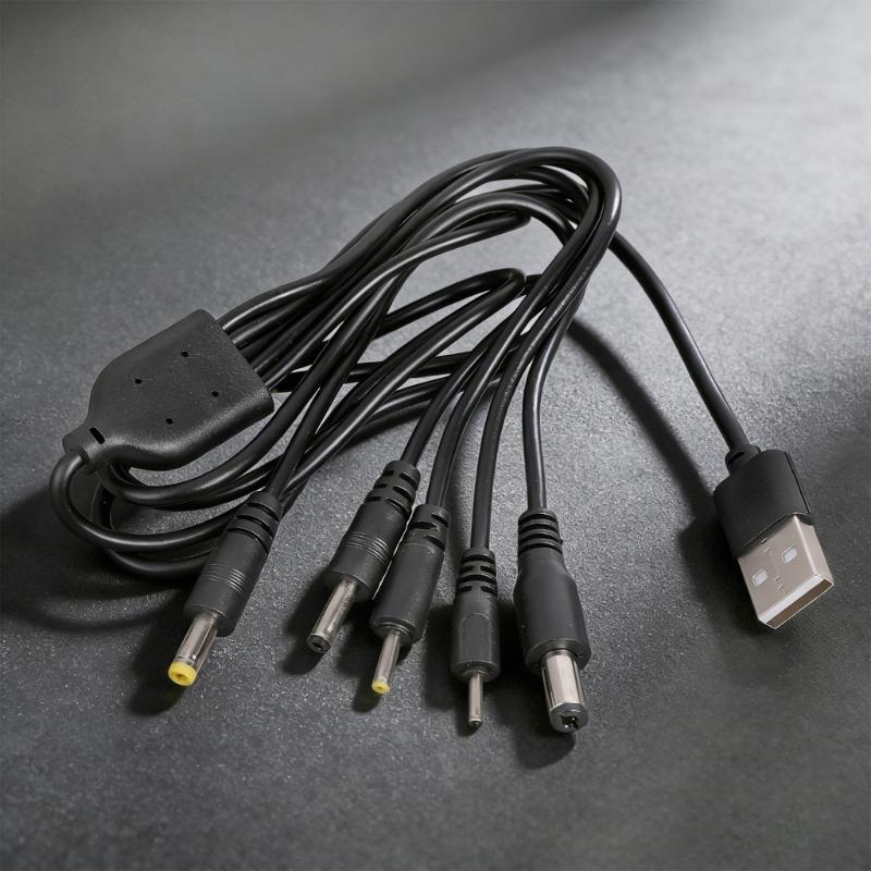 5V USB To 5.5x2.1mm 4.0x1.7mm 2.0x0.6mm 2.5x0.7mm 3.5x1.35mm Charging Cable for Electric Toothbrush Desk Lamp Use