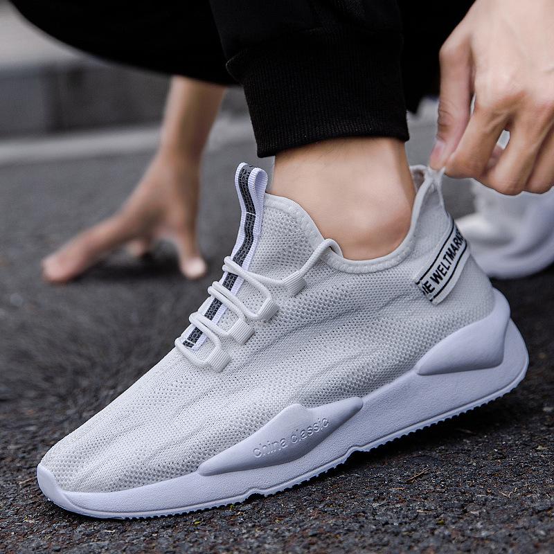 Fashion 2024 Spring New Mesh Flying Woven Men's Sports Shoes Fashion Trendy Casual Shoes All-match Running Travel Single Shoes
