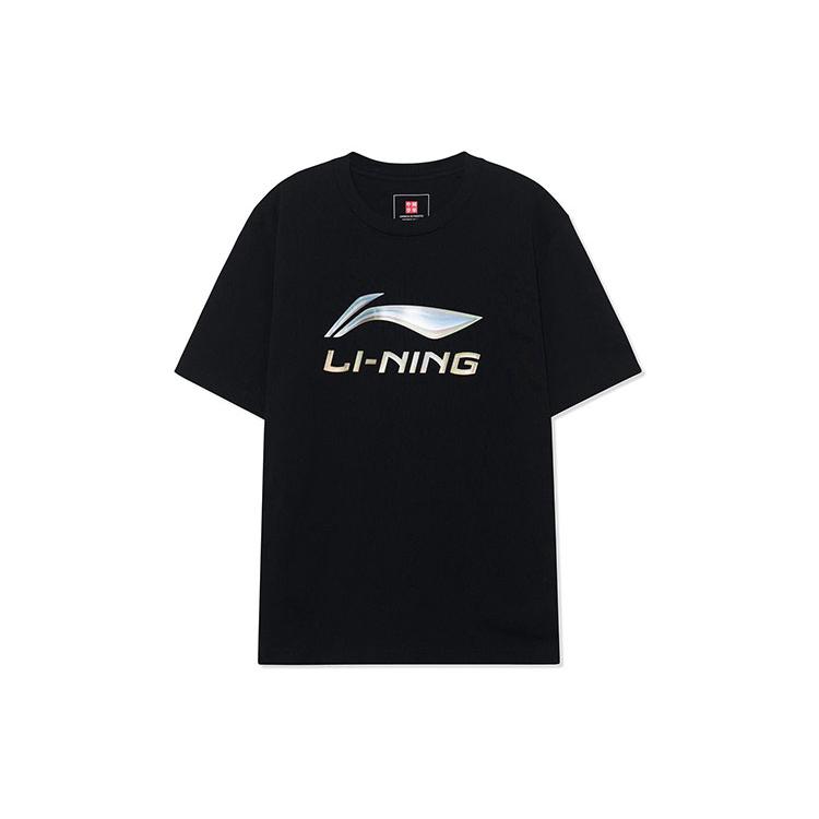 Li Ning X HajimeSorayama T Shirts Unisex Black Crew Neck Moderate Straight Fit AHSRC07-2 M